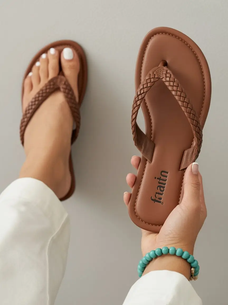 summer slides for women 2026 Minimal Brown Flip Style Slides with Everyday Ease