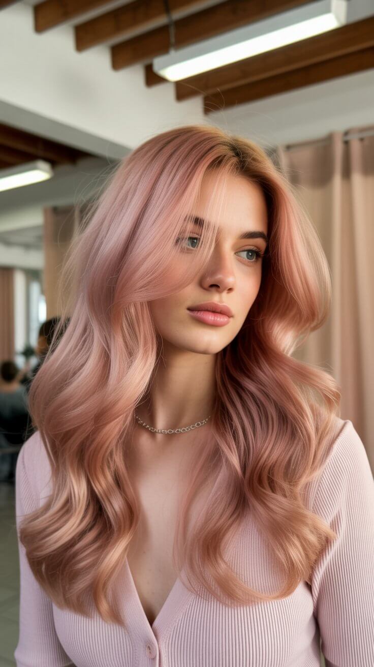 summer strawberry blonde hair color for women 2026 Blush Strawberry Blonde with Soft Romantic Waves