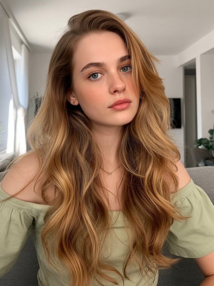 summer strawberry blonde hair color for women 2026 Warm Honey Strawberry Blonde with Natural Volume