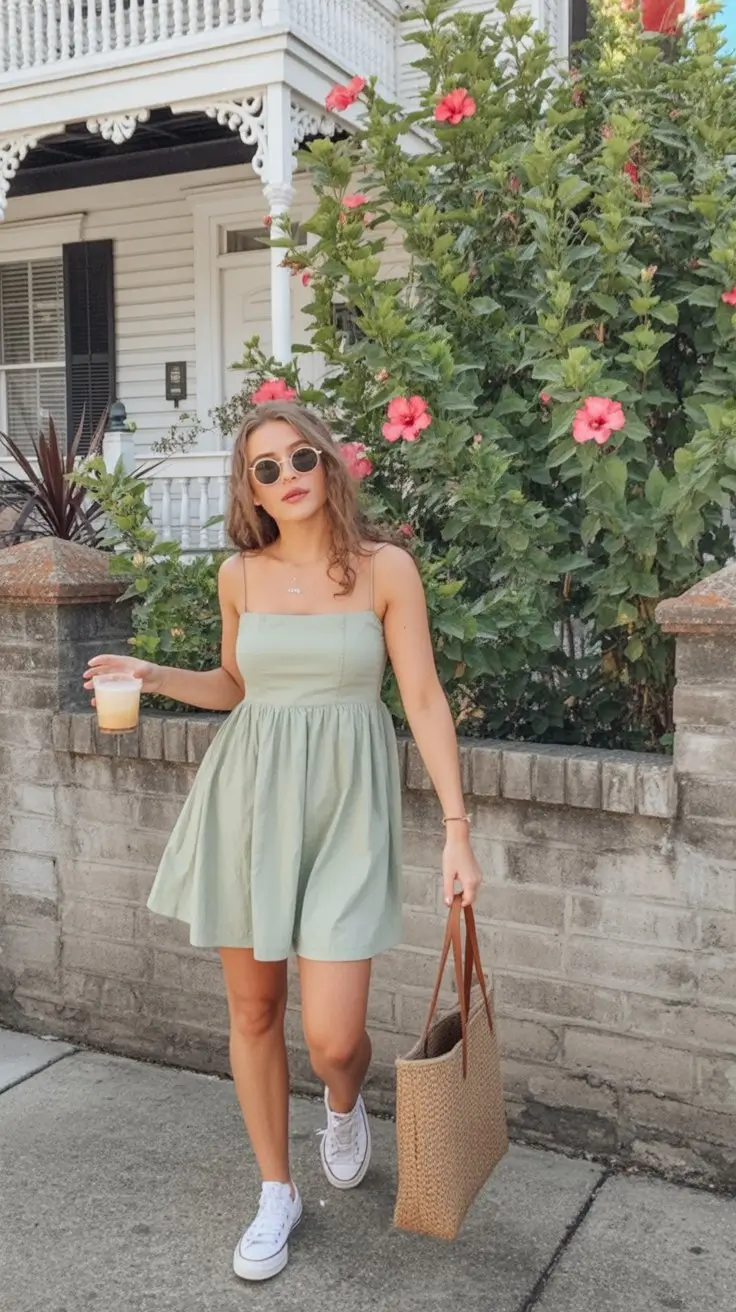 summer sundresses for women 2026 Soft sage mini that feels like a slow summer morning