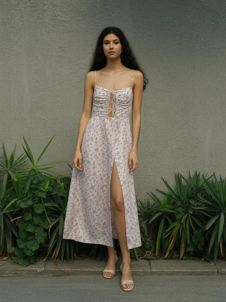 summer sundresses for women 2026 Delicate floral midi with a refined feminine silhouette