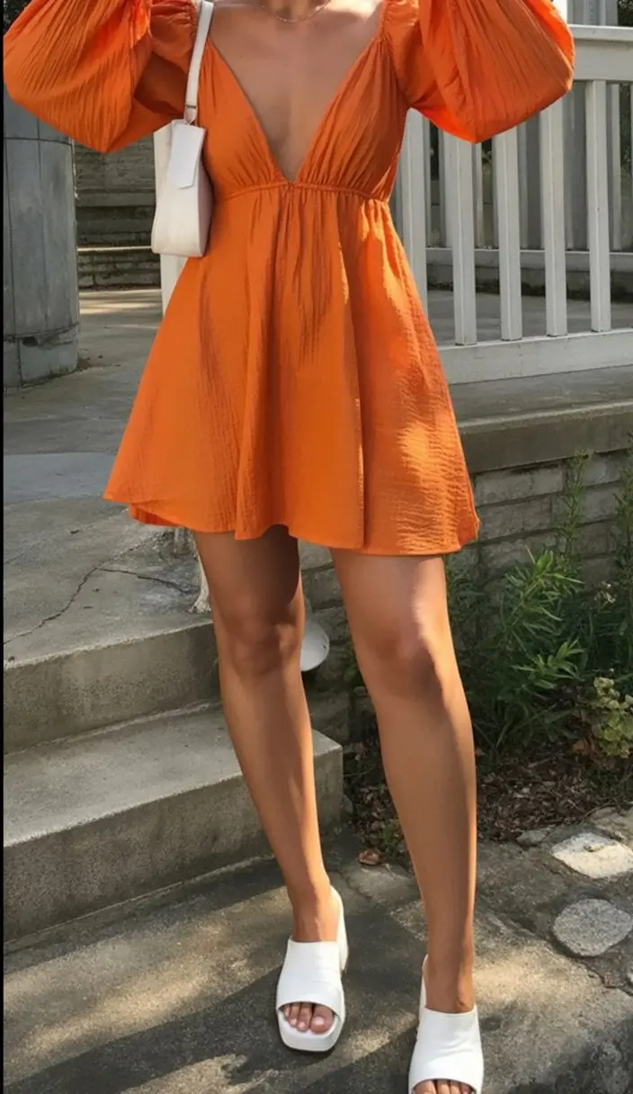 summer sundresses for women 2026 Bright orange volume that radiates pure summer confidence