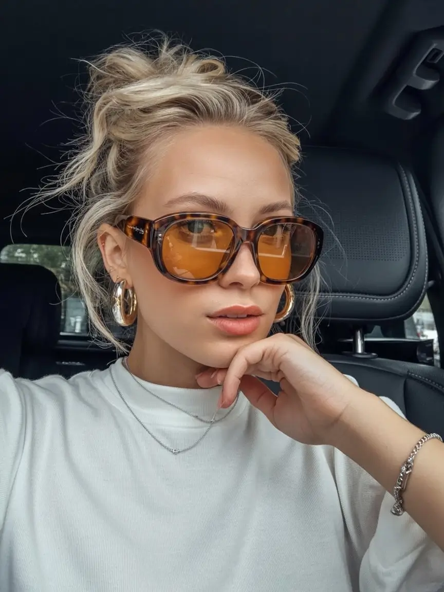 summer sunglasses for women 2026 Tortoiseshell frames with warm tinted lenses for effortless chic