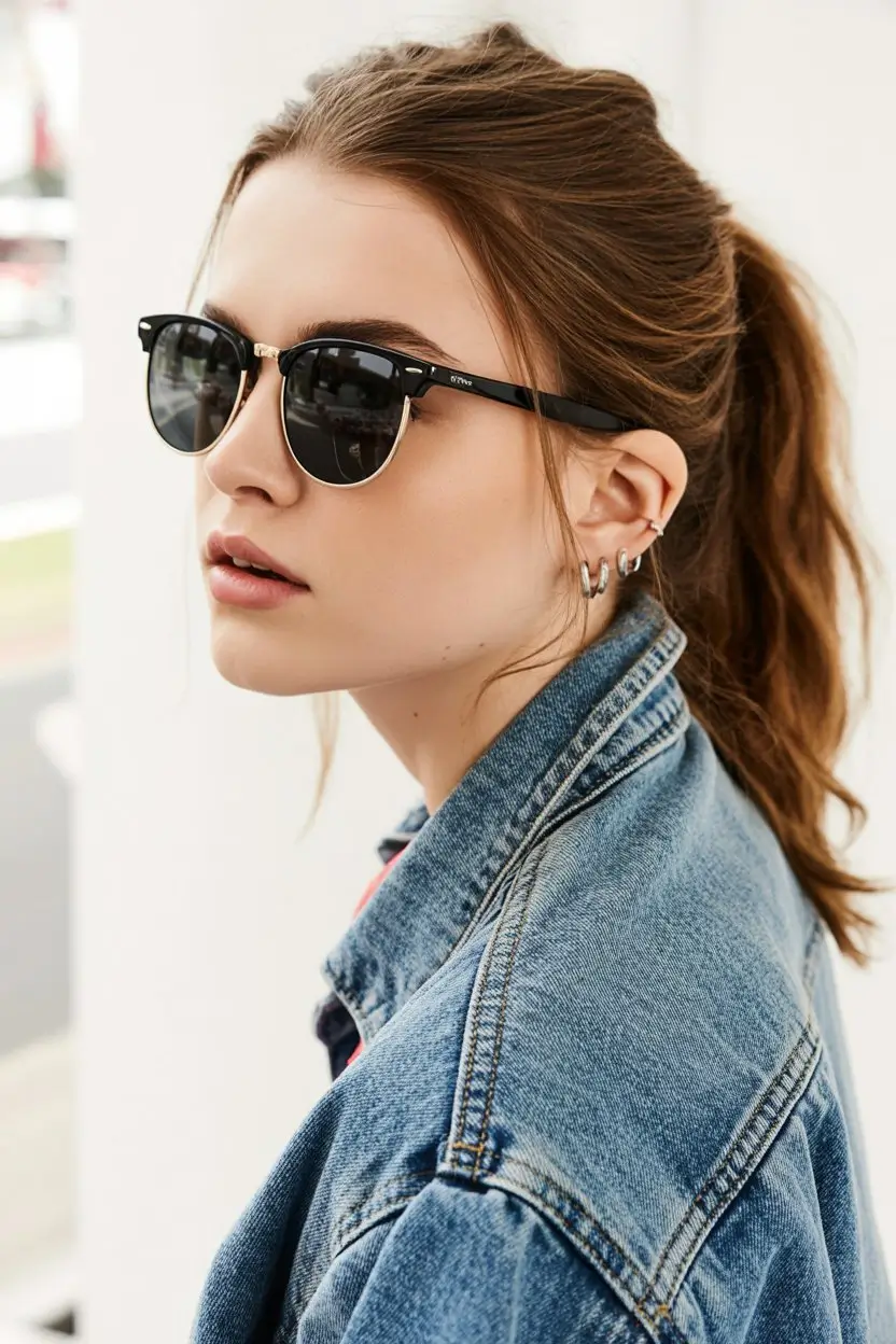summer sunglasses for women 2026 Classic half frame sunglasses that blend casual and cool