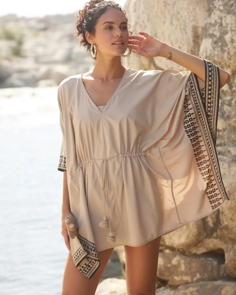 summer swimsuit cover ups 2026 Neutral Kaftan Ease That Feels Effortlessly Polished