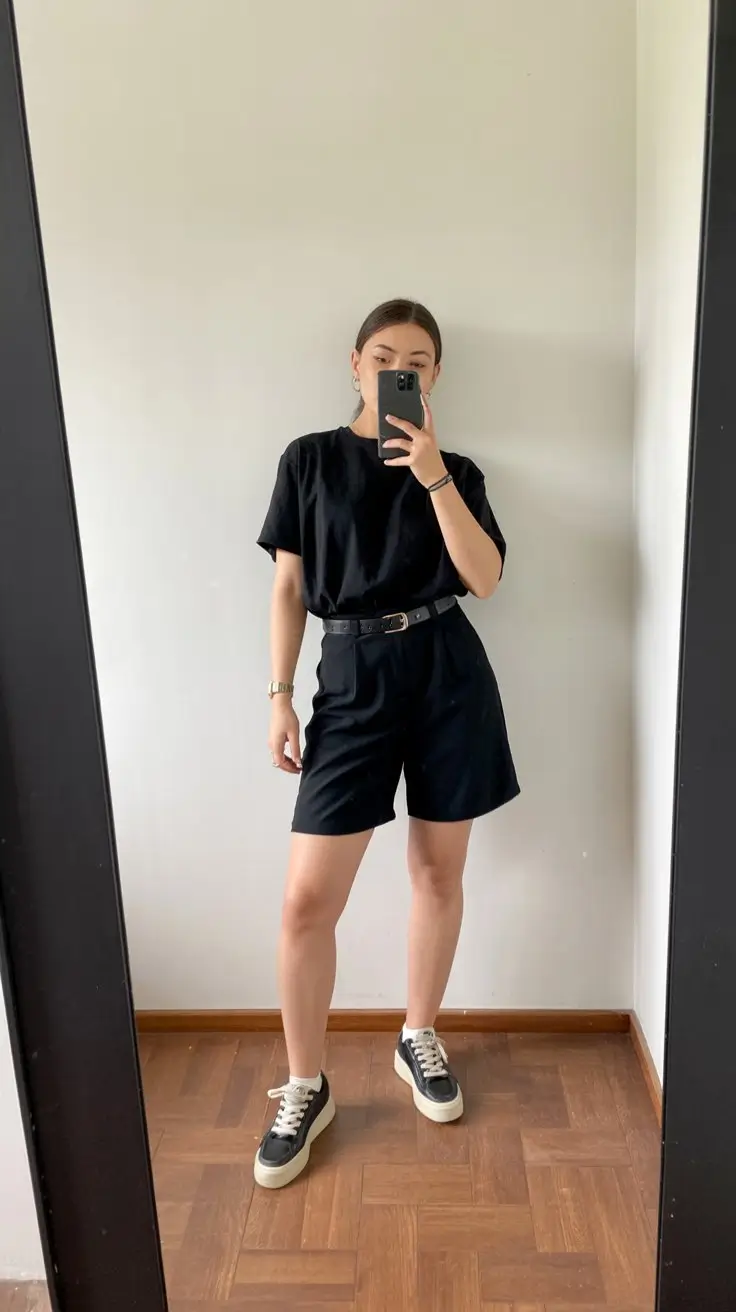 summer work outfits for the office 2026 Minimal black set that feels sharp and effortless