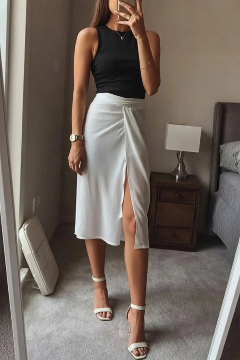 summer work outfits for the office 2026 Sharp contrast with a feminine edge