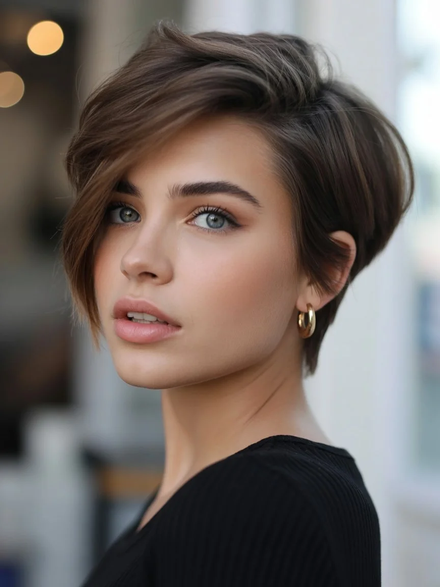 textured summer bixie haircut 2026 Soft Side Swept Bixie With Volume and Balance