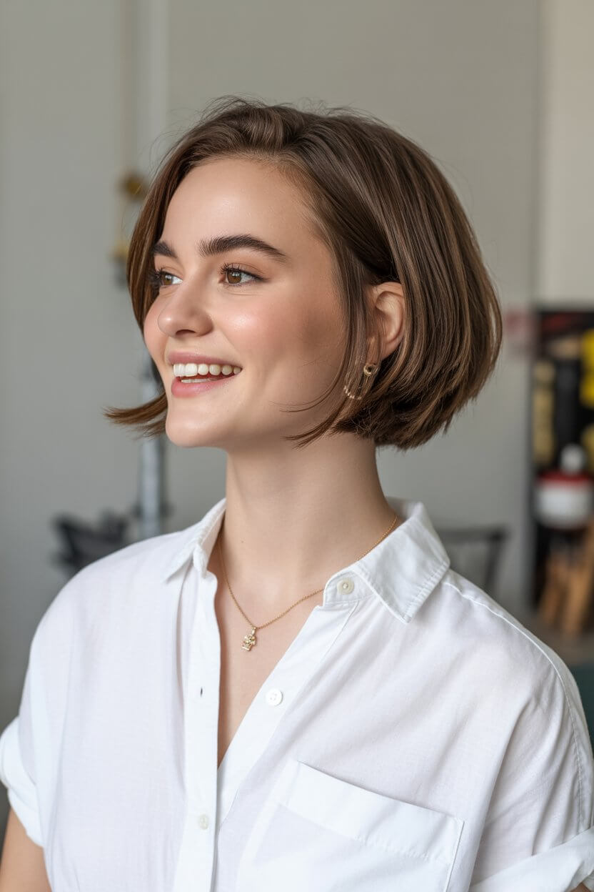 textured summer bob haircut 2026 Soft short layered bob with natural movement and lightness