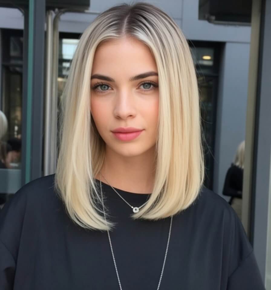 trendy summer haircut 2026 blunt shoulder length bob with clean lines
