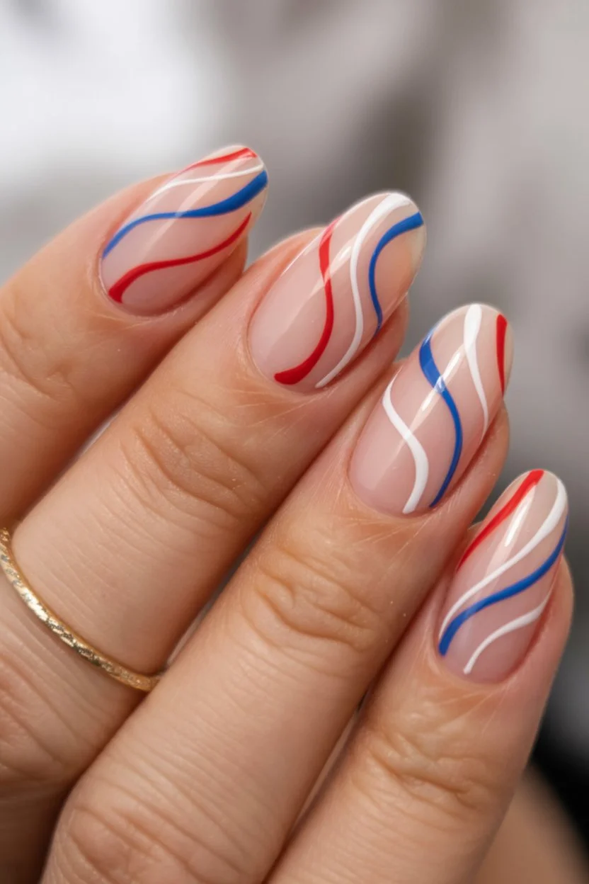 4th of july nails 2026 Minimalist Ribbon Nails That Still Feel Festive