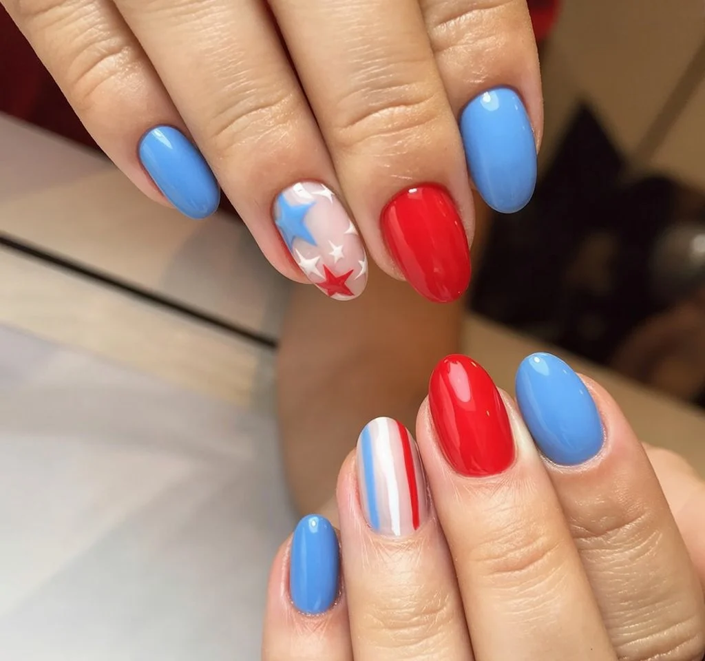 4th of july nails 2026 Classic Candy Stripe Nails With Retro Americana Energy