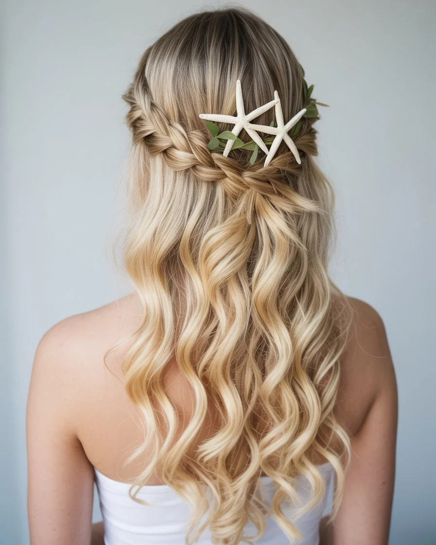 beachy summer wavy hairstyle 2026 beach inspired braided waves with coastal accents