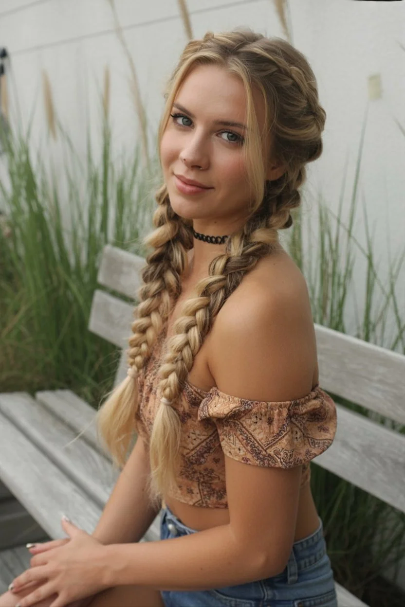 boho summer braids hairstyle 2026 Chunky Boho Braids With Soft Face Framing Layers