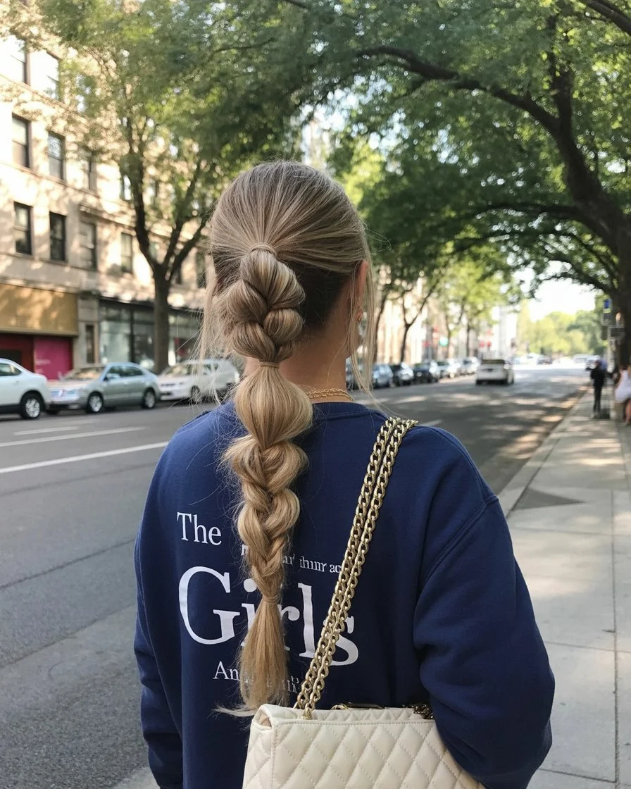 boho summer braids hairstyle 2026 Loose Bubble Braid With City Girl Energy