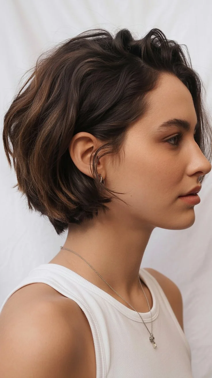 cute summer short hairstyles 2026 textured short bob with natural movement