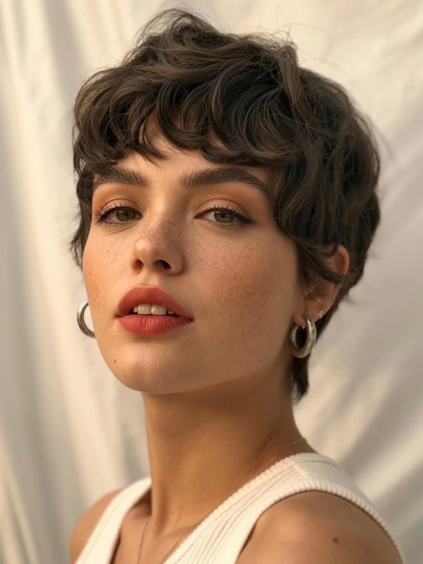 cute summer short hairstyles 2026 soft curly pixie with airy texture and natural volume