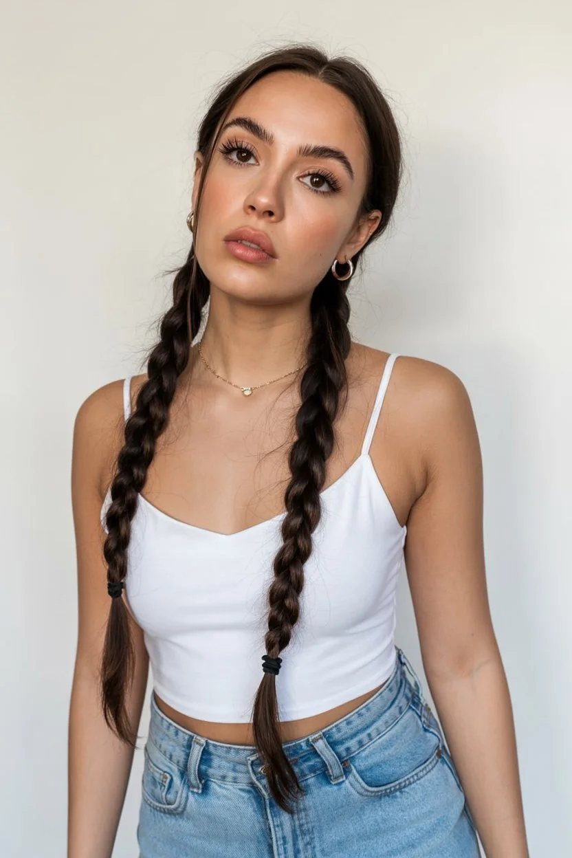 effortless summer quick hairstyles 2026 Classic double braids with a modern clean finish
