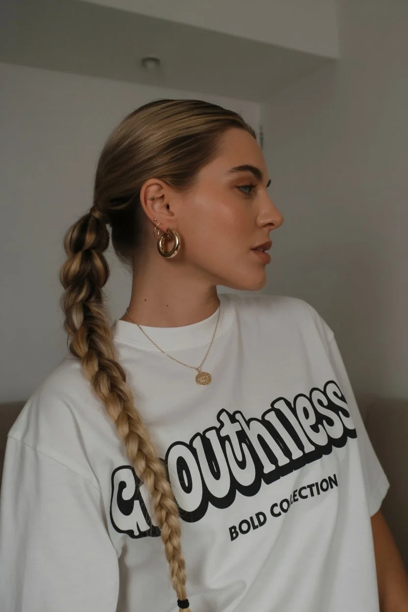 effortless summer quick hairstyles 2026 Low braided ponytail with sleek finish