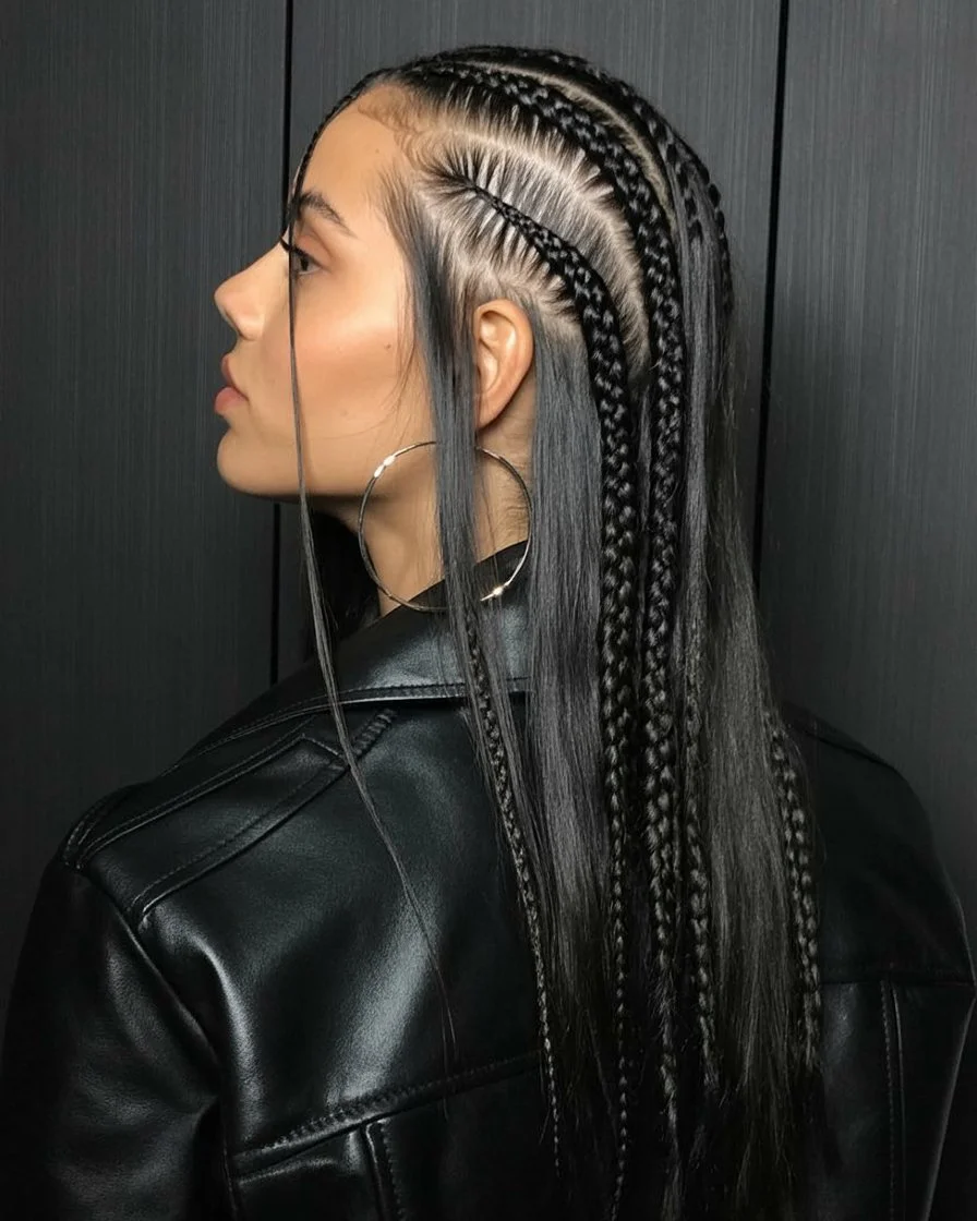 effortless summer quick hairstyles 2026 Sleek braided panel detail with straight lengths