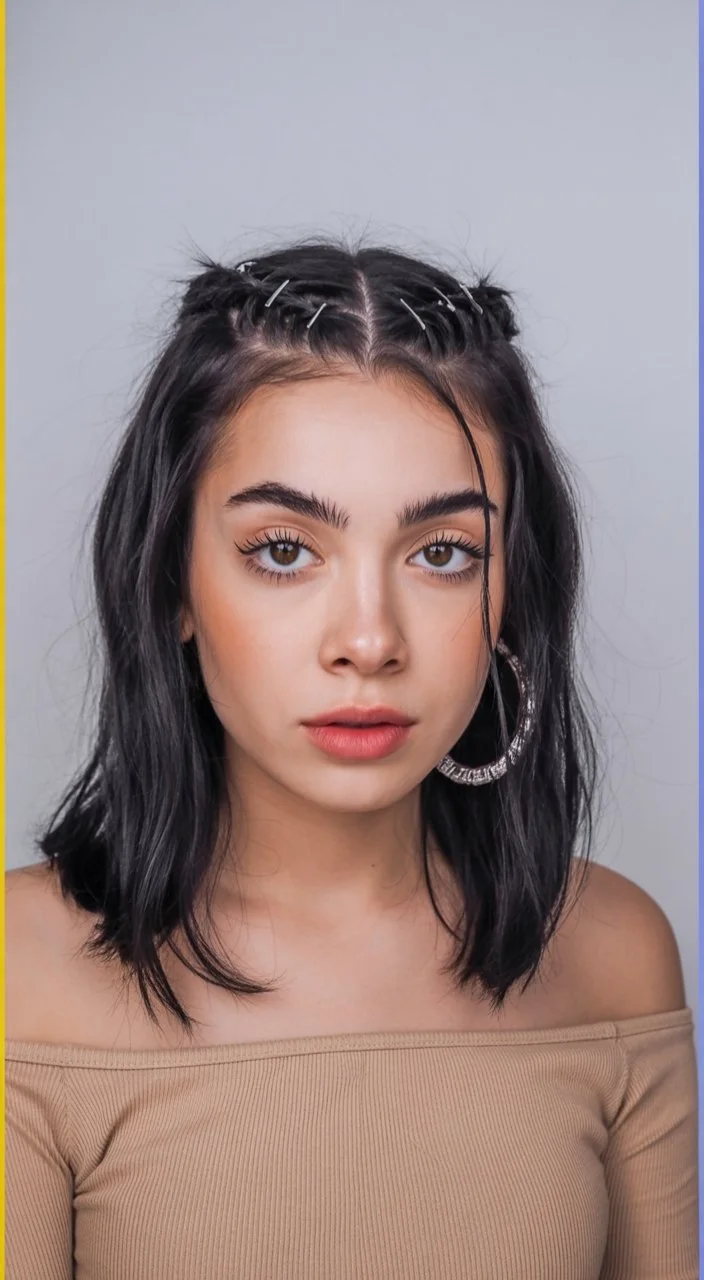 effortless summer quick hairstyles 2026 Soft braided front with short textured cut