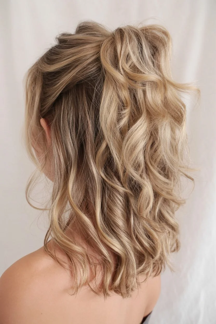 elegant summer updo hairstyles 2026 voluminous curly ponytail