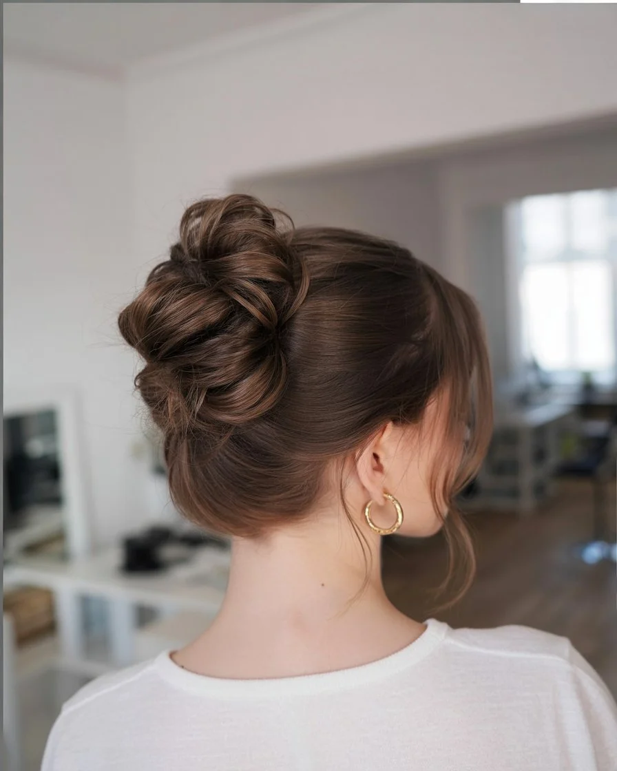 elegant summer updo hairstyles 2026 soft twisted bun with natural volume