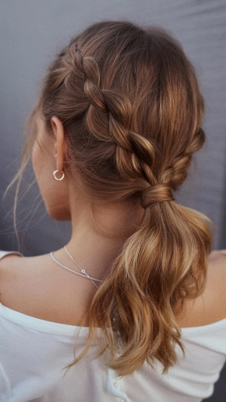 elegant summer wedding guest hairstyles 2026 Braided Ponytail That Feels Relaxed But Elevated