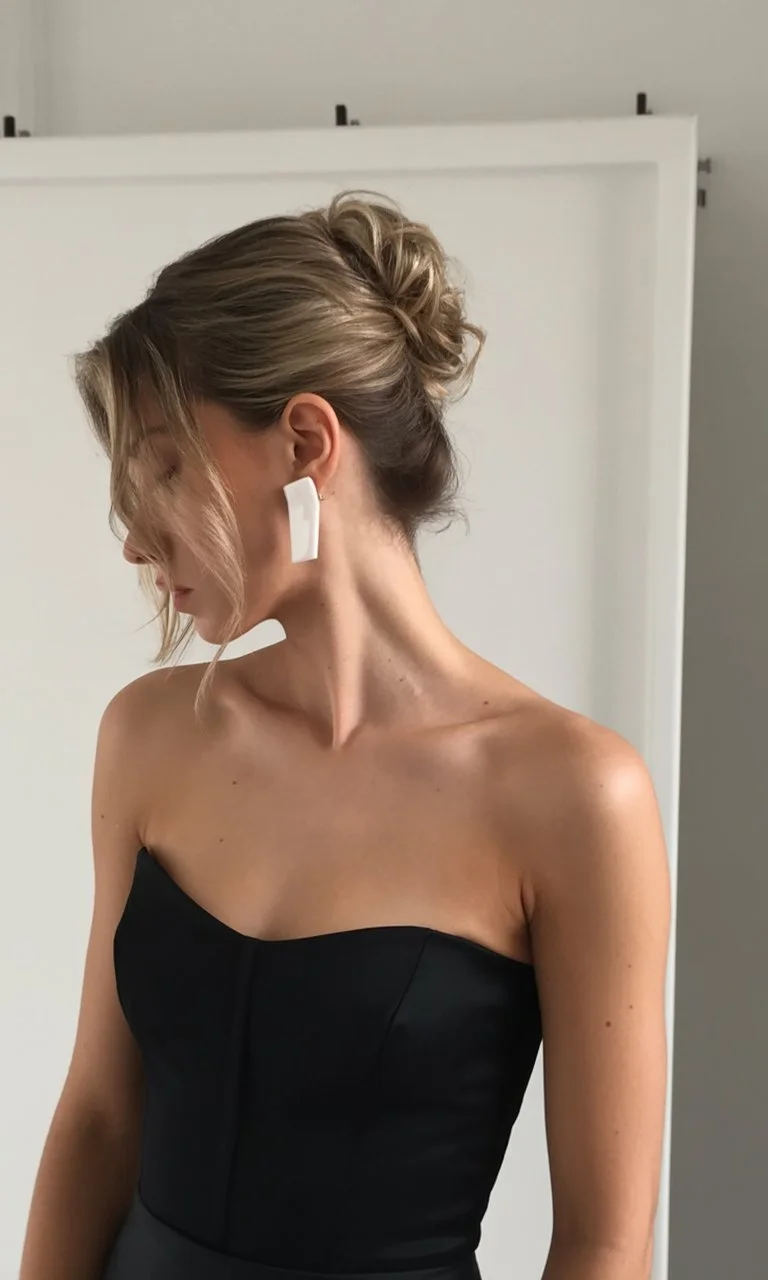 elegant summer wedding guest hairstyles 2026 Minimalist Low Bun With Modern Clean Lines