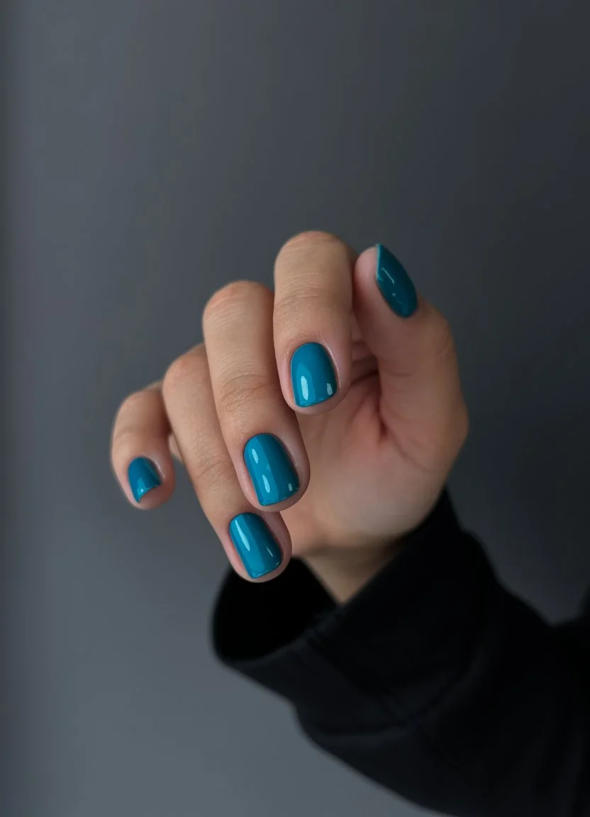 june nail colors ocean blue gloss nails for bold summer days
