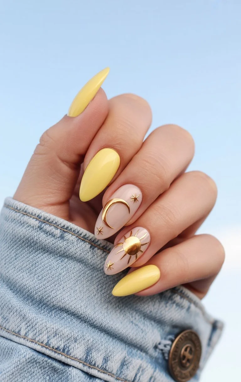 june nail colors butter yellow celestial nails for sunny june days