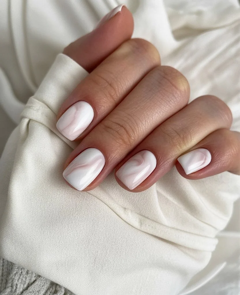 june nail colors soft milky white swirl nails for quiet luxury summer style