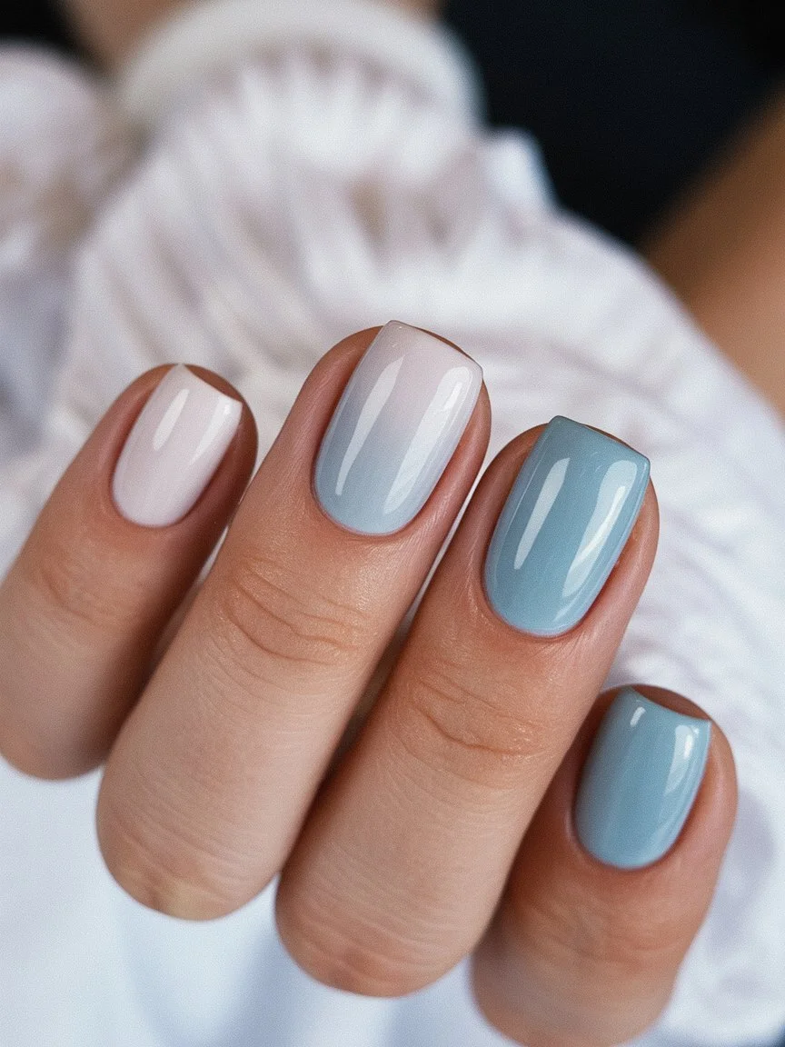 june nails 2026 Soft Sky Blue Gradient Nails