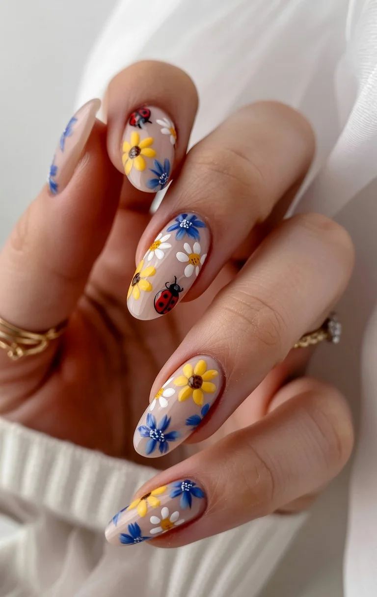 june nails 2026 Wildflower Meadow Summer Nails