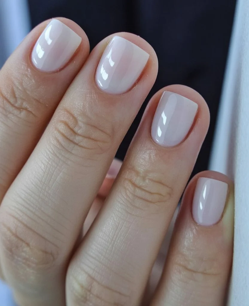 june nails 2026 Milky Blush Clean Girl Nails