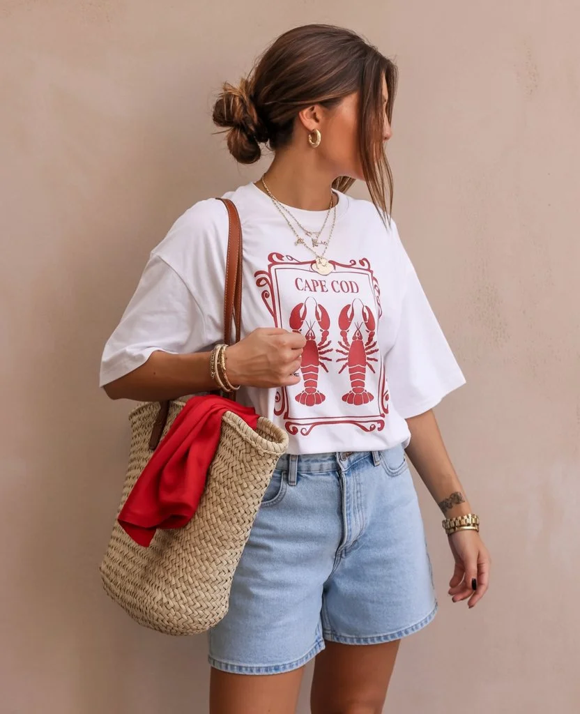 june outfits best ideas for summer 2026 Graphic Tees And Denim Shorts With East Coast Energy