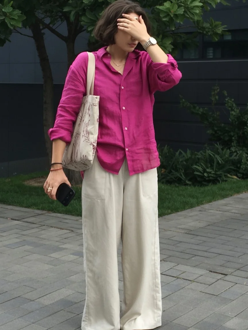 june outfits best ideas for summer 2026 Bright Linen Shirts And Wide Leg Trousers For Warm City Evenings