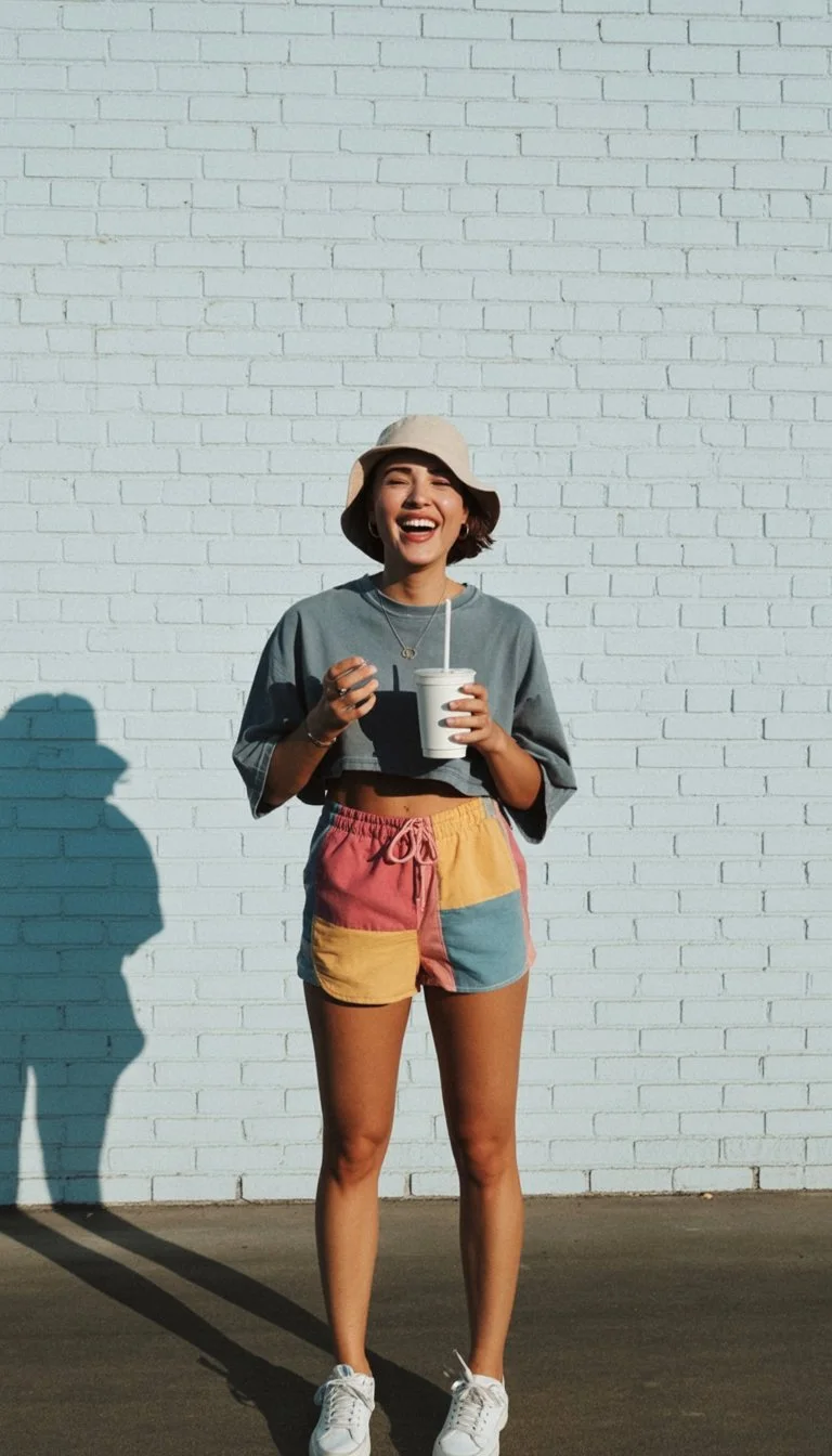 june outfits best ideas for summer 2026 Color Block Shorts And Playful Summer Moods