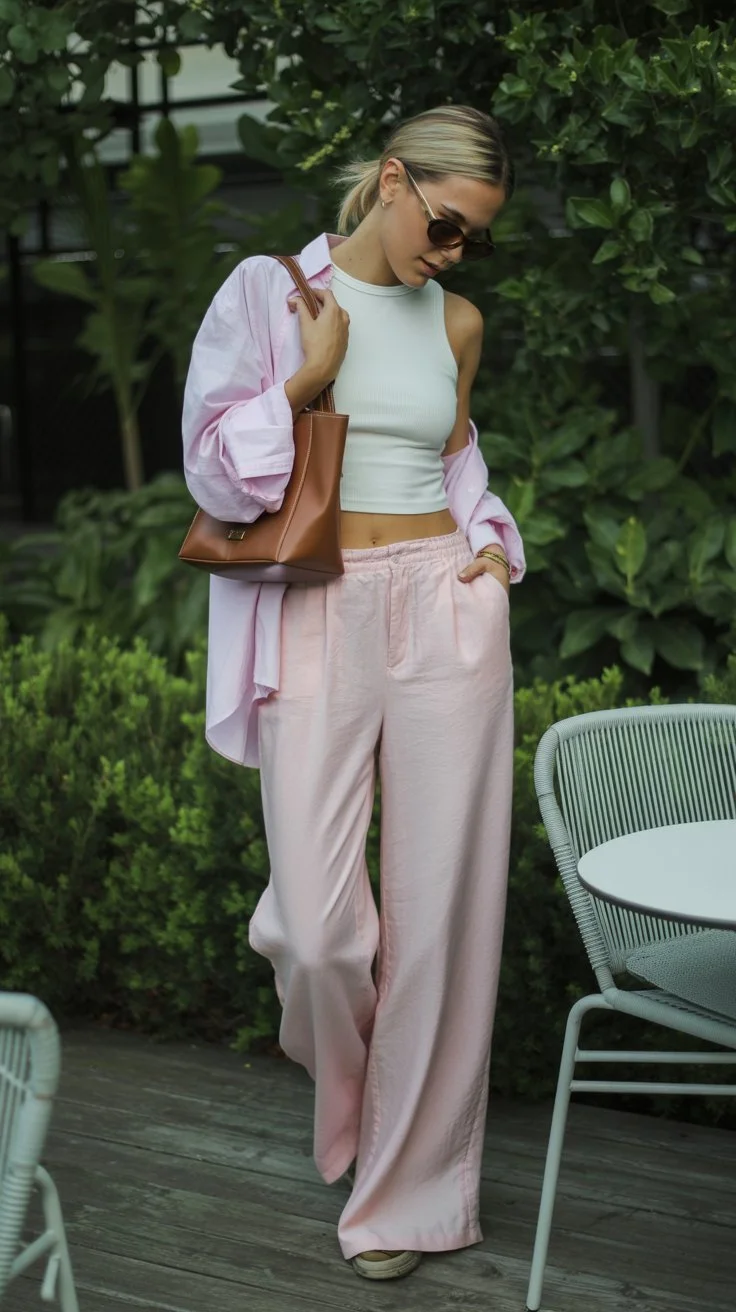 june outfits best ideas for summer 2026 Soft Pink Linen Sets For Relaxed Summer Elegance