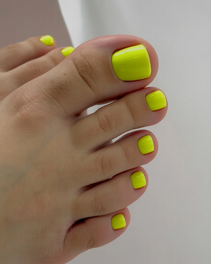 June pedicure summer ideas 2026 Neon Lime Pedicure With Fresh Summer Pop