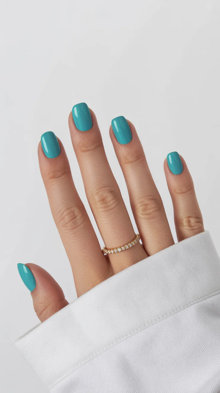 light summer nails 2026 Turquoise Gloss Statement Nails