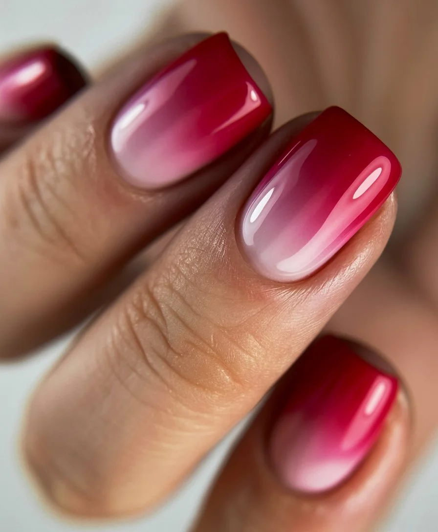 light summer nails 2026 Berry Ombre Nails With Summer Sunset Drama