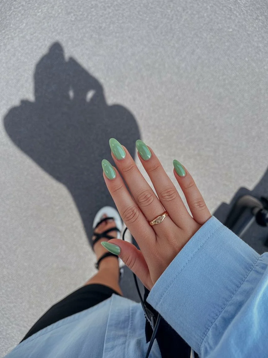light summer nails 2026 Pistachio Green Nails For Easy Summer Days