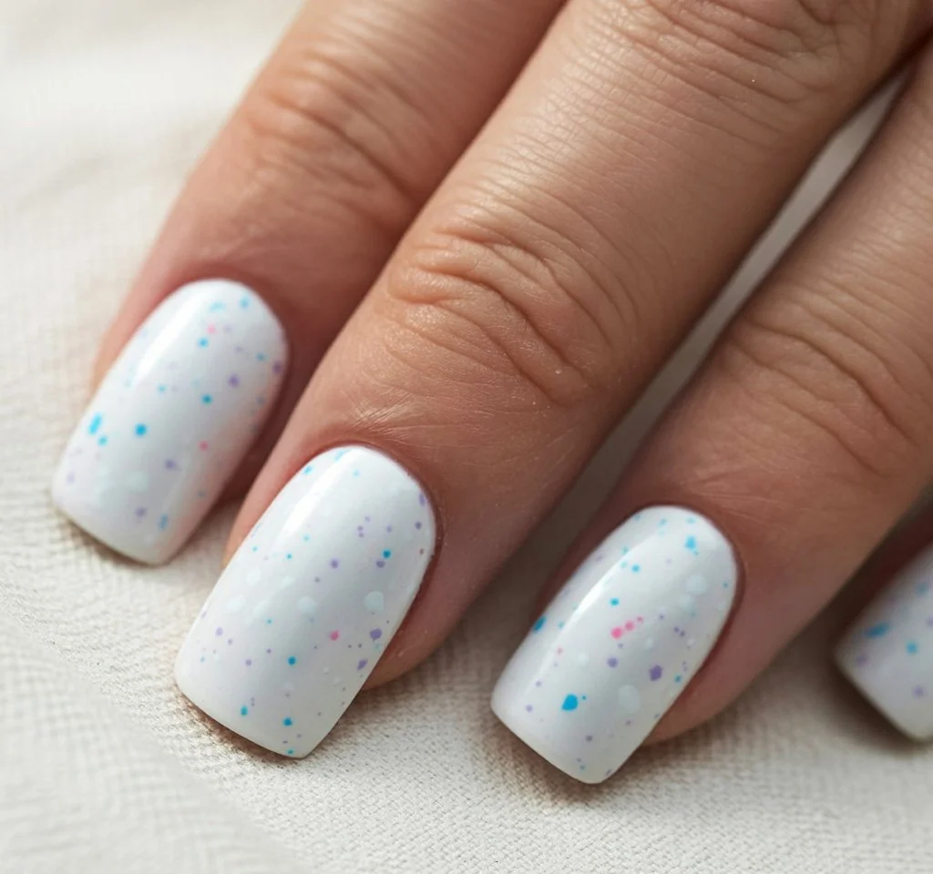 light summer nails 2026 Milky Confetti Nails With Playful Summer Energy