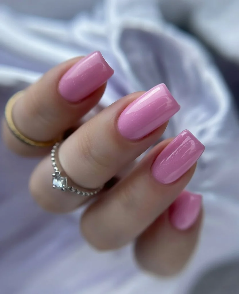 light summer nails 2026 Glossy Candy Pink Nails For Everyday Summer Mood