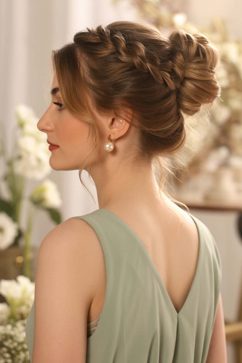messy summer bun hairstyles 2026 Soft Twisted Bun with Elegant Bridal Texture
