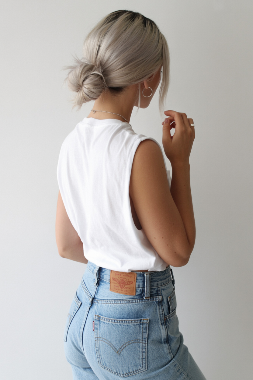 messy summer bun hairstyles 2026 Relaxed Low Bun for Everyday Summer Style