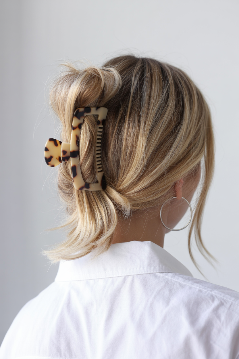 messy summer bun hairstyles 2026 Claw Clip Twist for Easy Summer Hair Days
