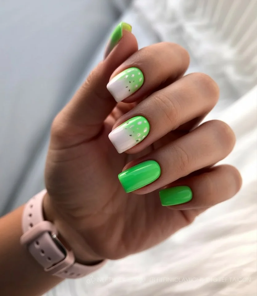 neon summer nails 2026 Fresh Lime Details With Clean Summer Style