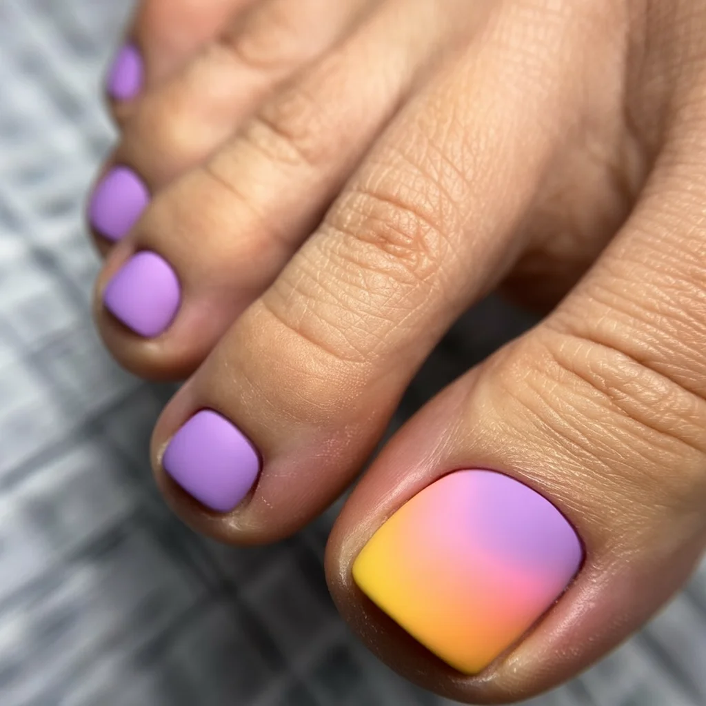 pedicure ideas summer trends 2026 Sunset Ombre For Slow Summer Evenings